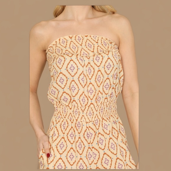 Super cute taupe smocked jumper S M L - Picture 5 of 6